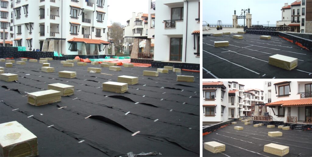 Green roof on underground parking